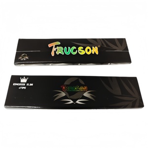 TRUCSON White Rolling Papers <b>King</b> <b>Size</b> 32 <b>Sheets</b> With 32 Filter Tips Natural Plant Fiber Slow Burn 24booklets/box - Product Image 3