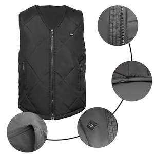 冬季保暖防水防风v领加热背心男女通用轻质拉链开合带充电电池 - Product Image 6
