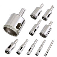 Kit de 10 forets de scie cloche diamantée pour céramique, verre, bouteilles, pots, marbre, pierre de granit, carrelage