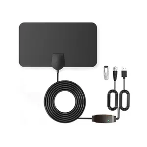 Hot Sell High Gain Amplifier DVB T2 4k Hdtv Home Black 20 Indoor Aerial Paper Thin Digital Tv Hd Antenna