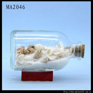 Vỏ hải lý trong chai thủy tinh nổi chai tàu thủ công mỹ nghệ trang trí vỏ chai - Product Image 5