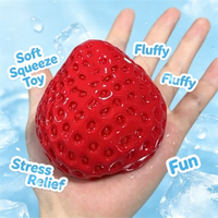 Hoogwaardig zacht ontspannings-speeltje zoete aardbei van siliconen in grappige fruitvorm, bovenaan te kneden, educatief TPR squishy speelgoed