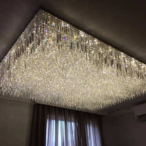 Boda Cristal Lustres Gran Hotel moderno Banquete Salón Iluminación Gran Cristal Candelabro de lujo - Product Image 1