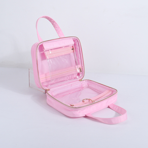 กระเป๋าเครื่องสำอางแบบพกพา ขนาดใหญ่ กันน้ำ ทำจากไนลอน น้ำหนักเบา พร้อมหูหิ้วนุ่ม  รับสั่งทำตามแบบ  พร้อมพิมพ์ลายส่วนตัว เป็นมิตรต่อสิ่งแวดล้อม ใช้ซ้ำได้ - Product Image 2