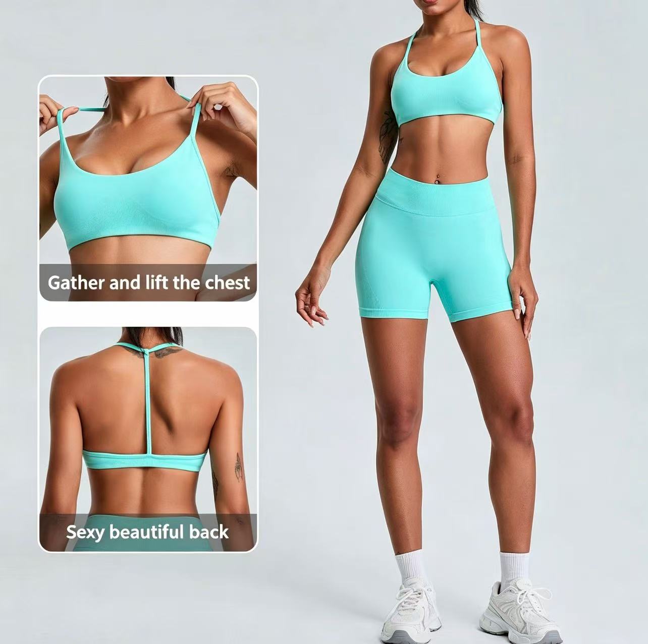 Trendy High Quality Quick Dry Breathable Solid Reversible Nylon+Spandex 1-Piece Elastic Waist Training Outfits Exercise Wear