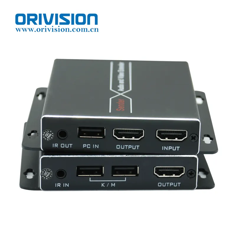 Extensor ORIVISION 120m HDMI sobre extensor Ethernet IP Cat5 Cat6 1080P USB HDMI RJ45