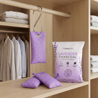 Sachets désodorisants parfumés au charbon de bois avec crochet de suspension, absorbeurs d'odeurs et d'humidité pour placard, voiture, rangement de chaussures