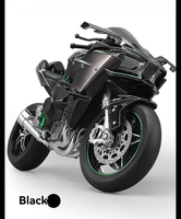 Novedad 2026: Moto de juguete de metal de alta tecnología Kawasaki Ninja H2R a escala 1:6 con llave, pulverizador y efectos eléctricos.