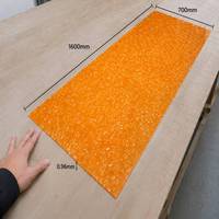 Feuille de Celluloïd Orange avec Texture de Flocons Cristallins, Film Transparent Brillant pour Montures de Lunettes Modernes et Accessoires de Mode