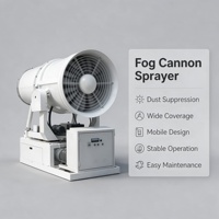 Canon à brume d'eau mobile de 40 m avec fonctionnement flexible pour la suppression de la poussière dans la construction routière