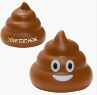 Balle anti-stress en mousse PU en forme de caca souriant, vente en gros, logo personnalisé, design grotesque, nouveau modèle, jouet en mousse PU souple, jouet promotionnel pas cher direct usine