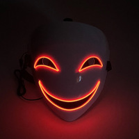 Masque d'horreur d'Halloween à LED néon, lumineux et effrayant, pour fêtes, cosplay et événements, avec fil LED