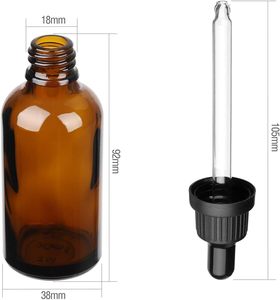 Most Popular 100pcs 5ml 10ml 15ml 20ml 30ml 50ml 100ml 120ml Eco-friendly Amber Skincare Glass Essential Oil <b>Dropper</b> <b>Bottle</b> - Product Image 2