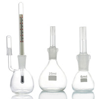 Pycomètre en verre borosilicaté 50 ml à col étroit, résistant aux hautes températures, pour usage en laboratoire