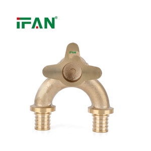 Conector de pared IFAN de latón con doble entrada y salida, rosca hembra para tubería <span class=keywords><strong>multicapa</strong></span> PEX - Product Image 2