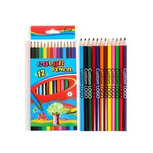 Jx Oem Brand High Quality 12 Wooden Custom Color <b>Set</b> With Logo Coloring Pencil for Kids Gift Painting - Product Image 2
