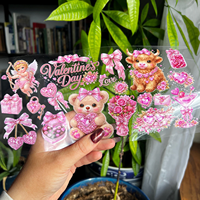 Lot d'autocollants personnalisés en film de transfert UV, imperméables et lavables, à motifs de dessins animés, pour gobelets et tasses en verre de 16oz et 24oz, vente en gros usine