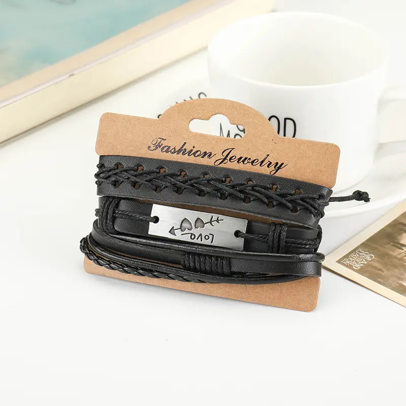 Lovers' confession fashion mysterious leather bracelet bracelet creative love nameplate leather braid bracelet wholesale