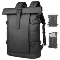 Sac à dos de voyage professionnel extensible, sac à dos pour ordinateur portable à enroulement, résistant à l'eau, sac à dos décontracté pour usage quotidien, sac pour ordinateur portable antivol de 15,6 pouces
