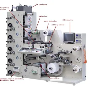 स्लिटर के साथ लेबल और खाद्य पैकिंग पेपर के लिए GP480-4B फ्लेक्सो प्रिंटिंग मशीन