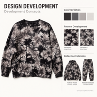 Sweat-shirt à col rond en tricot tie-dye 100% coton, étiquette privée OEM ODM pour les marques de streetwear d'automne
