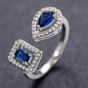 Anello Aperto Geometrico a Goccia Quadrata per Donna, Anello da Dito per Uso Quotidiano - Product Image 5