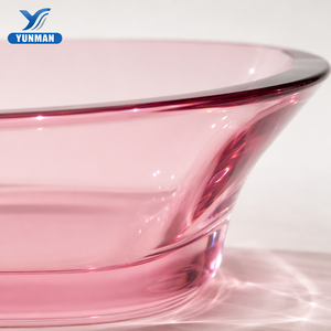 Baignoire en résine transparente rose Artistic Glamour, certifiée CE SAA, baignoire de luxe pour <span class=keywords><strong>spa</strong></span> personnel, baignoire de relaxation haut de gamme - Product Image 2