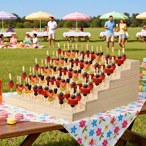 Espositore per Spiedini <span class=keywords><strong>in</strong></span> <span class=keywords><strong>Legno</strong></span> a 6 Livelli Personalizzato, Supporto per Snack, <span class=keywords><strong>Spezie</strong></span> e Frutta, <span class=keywords><strong>Porta</strong></span> Spiedini per Cocktail Party e Picnic - Product Image 4