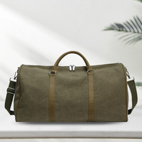 Sac de voyage vintage en toile grande capacité avec poignées et bandoulière réglable pour la nuit ou la salle de sport, personnalisable, MOQ
