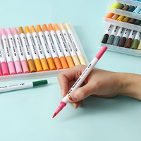 Yihuale — marqueurs artistiques à double pointe, 12 couleurs, stylo de couleur à base d'eau