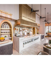 Comptoir de buffet en bois massif plus chaud et plus frais sur mesure avec réchauffeur