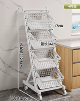 Étagère de cuisine, chariot domestique multi-niveaux, panier de rangement en acier de style nordique pour fruits et légumes, étagère à snacks pour salon
