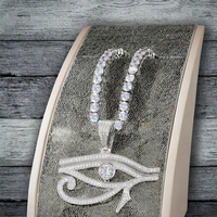 Pendentif Œil Turc en Argent Sterling 925 sans Nickel de Haute Qualité avec Moissanite VVS, Chaîne Plaquée Certifiée GRA KARATS, Idéal pour le Dropshipping
