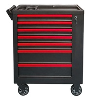 Chariot à outils robuste à 7 tiroirs avec roues, armoire de rangement roulante pour garage et atelier avec tiroirs verrouillables pour mécaniciens