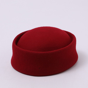 Boina de Lana Pura para Mujer, Talla Grande, Estilo Retro Británico, Elegante Sombrero de <span class=keywords><strong>Azafata</strong></span> Personalizable - Product Image 2