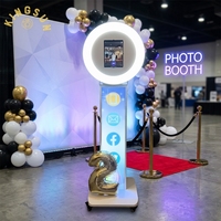 Cabina de Fotos Portátil para iPad con Logotipo Personalizado Gratuito, Fácil de Instalar, Cabina de Fotos Selfie Compatible con iPad de 10.2/10.5/10.9/11/12.9/13 Pulgadas para Eventos