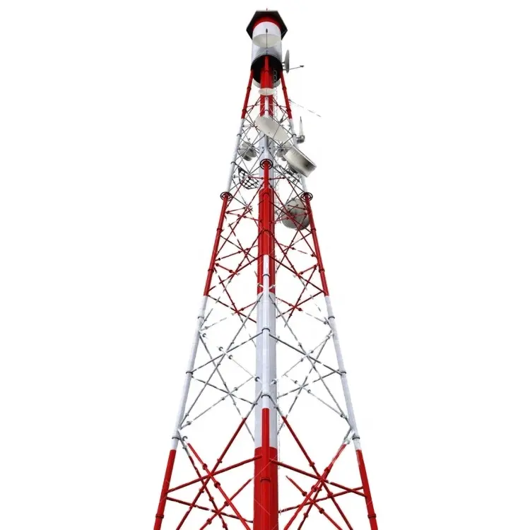 3 ножки оцинкованная стальная трубчатая микроволновая антенна телекоммуникационный радиосигнал телекоммуникационная башня
