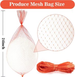 Reusable Organic Cotton Mesh Produce Bags, Washable Drawstring Bags for Grocery Shopping, Fruits and Vegetables - Product Image 3