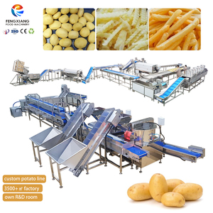 Línea Completa de Procesamiento de Patatas a Gran Escala: Limpieza, Clasificación, Corte, Fritura y Empaque, 1t/h, Totalmente Personalizable - Product Image 1