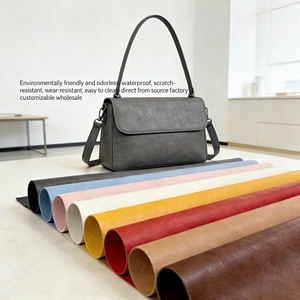 Rouleau <span class=keywords><strong>de</strong></span> cuir synthétique 1 mm d'épaisseur pour doublure <span class=keywords><strong>de</strong></span> <span class=keywords><strong>chaussures</strong></span>, matériau polyester élastique, simili cuir gaufré semi-PU - Product Image 6