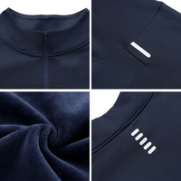 Veste Longues Manches Décontractée d'Automne et d'Hiver pour Hommes, T-Shirt de Course Chaleur, Manteau de Fitness de Gymnastique, Hauts de Sport Adultes Personnalisables