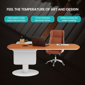 New Arrival High-End Modern Contemporary Office Furniture <b>Set</b> Large Rotating Executive Boss <b>Desk</b> Convertible Design - Product Image 3