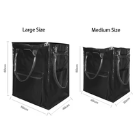 Sac de courses pliable à grande capacité en Oxford imperméable, tissé en PP, avec fermeture à glissière