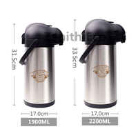 Termo de Acero Inoxidable Aislado para Café y Té, Portátil, con Presión de Aire, 600 ml, Diseño con Logotipo Empresarial, Tapas, Botella de Agua de 128 oz