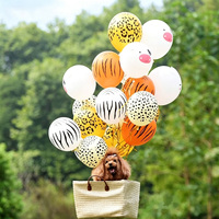 Ballons en latex imprimés animaux de 12 pouces, imprimés zèbre, léopard, vache, ballons imprimés jungle safari, décoration de fête d'anniversaire pour enfants, vente en gros