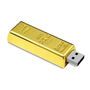 Gold Bullion USB Flash Drive para regalos bancarios Almacenamiento duradero y seguro