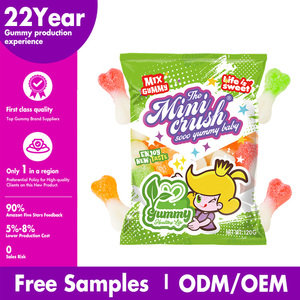 ODM OEM Manufacturer Colorful Halal <strong>Sugar</strong> Coated Sour Worm Jelly Gummy <strong>Candy</strong> in Bag Packing - Product Image 4