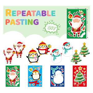 Adesivi Puzzle Personalizzati con Cartoni Animati, Fogli di Adesivi per Creare Volti, Gioco Natalizio Fai-da-Te per Bambini - Product Image 5