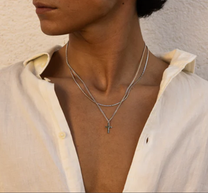 Collana con Pendente a Croce in Acciaio Inossidabile per Uomo, Catena Cubana, Gioielli in <span class=keywords><strong>Oro</strong></span> e Argento per Lui e Lei - Product Image 5