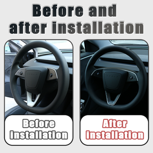 Araba aksesuarları araba direksiyon Panel dekorasyon kapak Trim kalıp Sticker Model Y Juniper için - Product Image 4